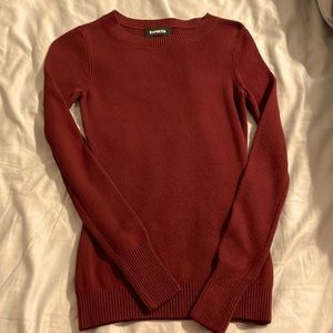 Express - Maroon Crew Neck Long Sleeve Sweater - Small